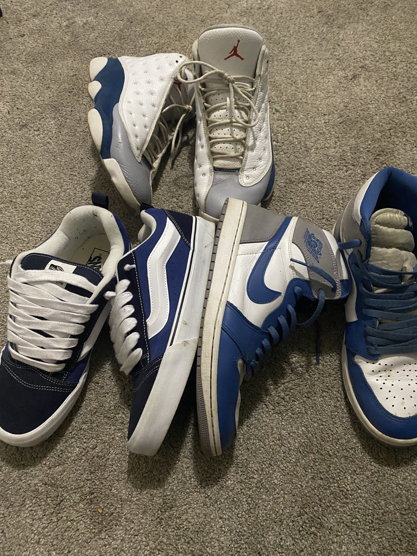 jordan 13s,1s and new skool vans