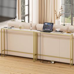Console Table / Sofa Table White And Gold 