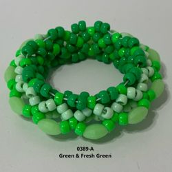 Kandi UFO Cuff Glow in the Dark Handcrafted Shades of Green NEW