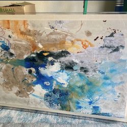 40x60 Abstract Acrylic Painting In Shadow Box 