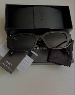 Prada Black Rectangle Sunglasses with Case