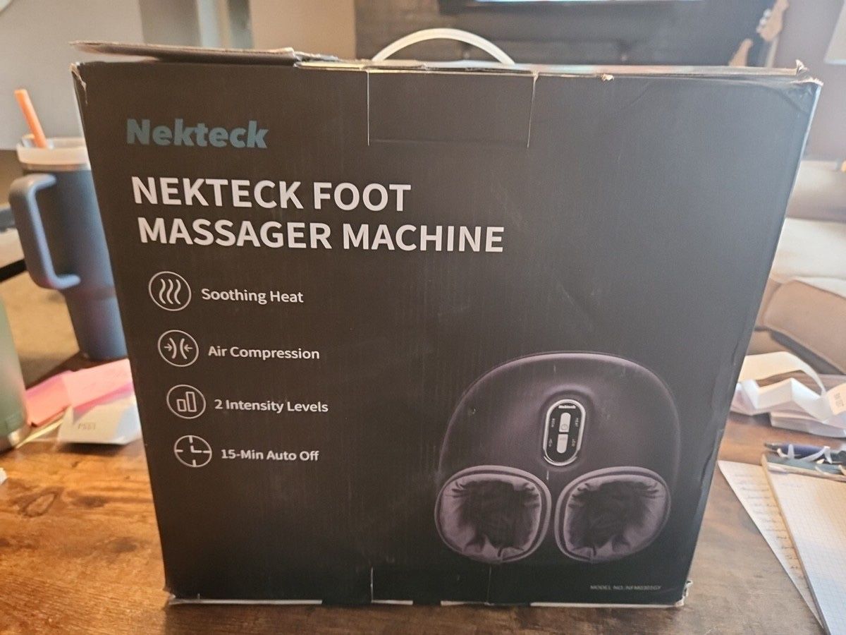 Nekteck Shiatsu Foot Massager Machine with Soothing Heat, Deep Kneading Therapy