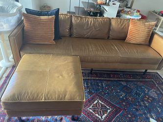 West Elm Axel leather Couch