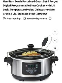 Hamilton Beach 6-Quart Slow Cooker - Programmable Crock Pot with Meat Probe *Pick-up In Great Bridge*