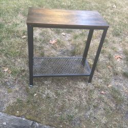 Plant stand Black metal & Wood (24x12x25)