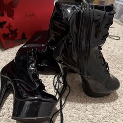  HIGH THIGH LATEX SEXY HEELS
