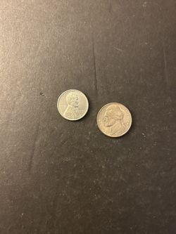 Coins – 1943P Lincoln and 1943D Jefferson Nickel - WARTIME Coins - Total 2 Coins