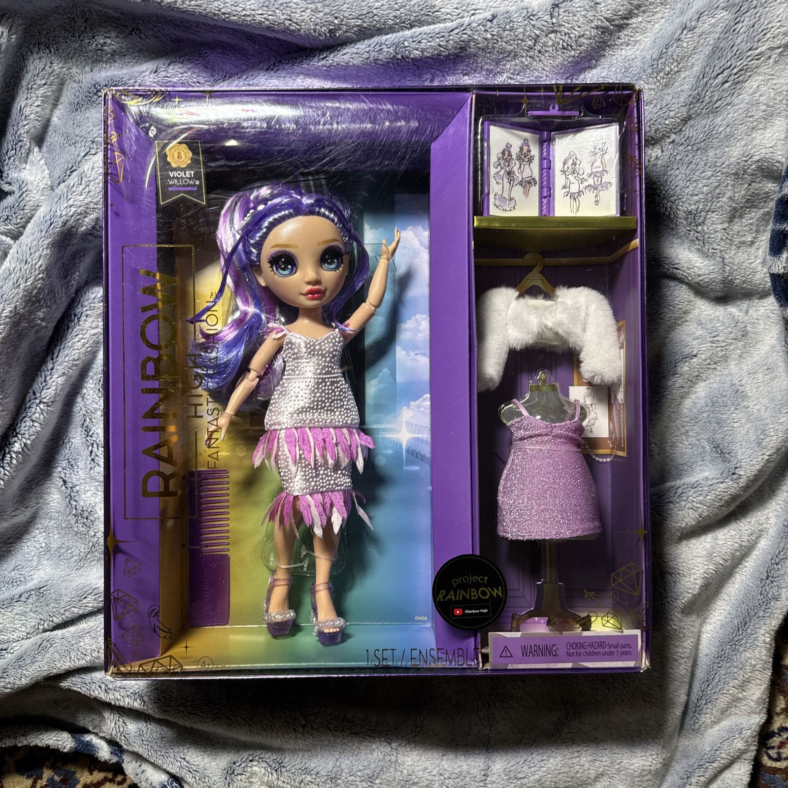 Rainbow High Fantastic Fashion Violet Willow-Purple 11” Fashion Doll and Playset