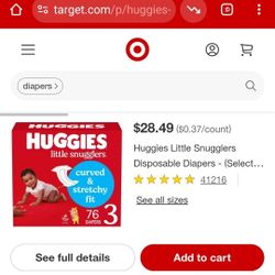 New $22 Huggies Diapers Size 3 Count 76 Diapers In Box