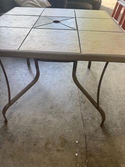 Outdoor Patio Table with Tile Top