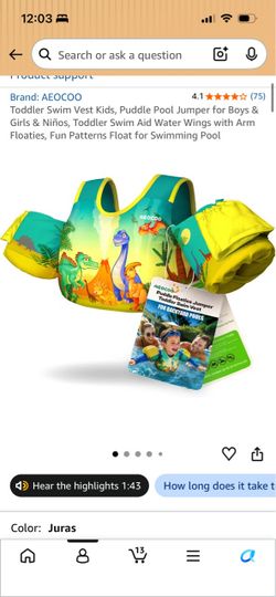 Toddler floatie/ puddle jumper