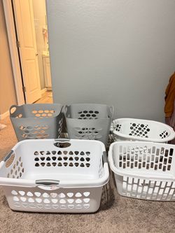 Plastic Laundry Baskets Set of 5