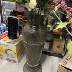 Jarrón Grande Muy Pesado Con Flores Artificial 