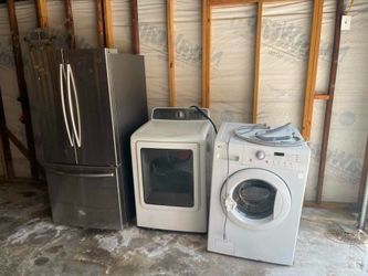washer, dryer, and fridge