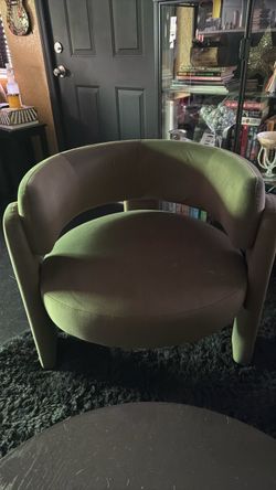 Green Velvet Barrel Accent Chair