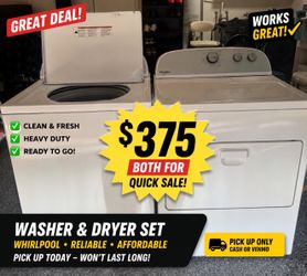 Washer & Dryer (Pick up today!)