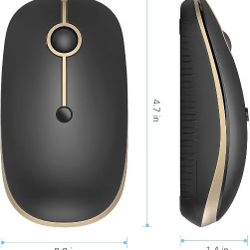 Wireless Bluetooth Mouse, Dual Mode (Bluetooth 4.0 + USB) Silent Bluetooth Wireless Mouse with USB Nano Receiver, 3 DPI Levels for Laptop, PC, MacBook
