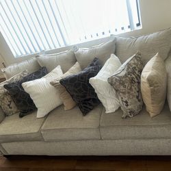 Couch,  Love Seat And Pillows 