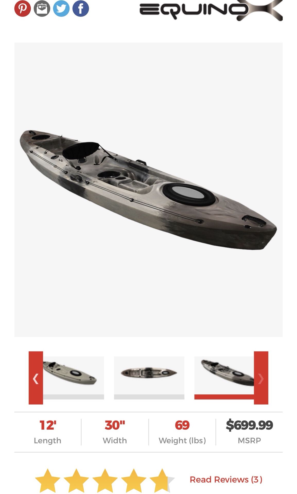 Equinox angler kayak