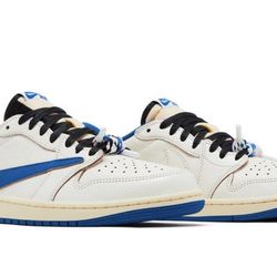 Size 12 - Jordan 1 Retro Low OG SP Fragment x Travis Scott Sail Military Blue -