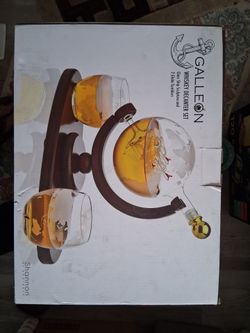 Galleon Whiskey Decanter Set with Globe Tumblers