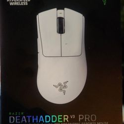 Razer Deathadder v3 Pro (White) Ultra Lightweight Wireless Ergonomic Mouse