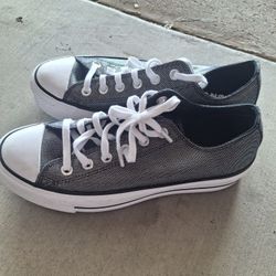Gray Sparkly Converse 
