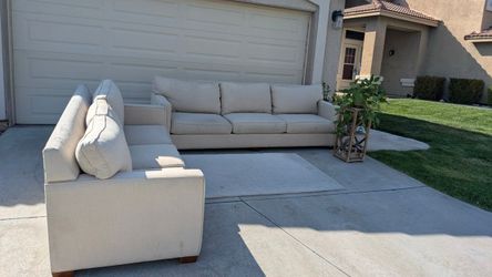 🤍Beautiful Matching Sofa Set Cream Linen