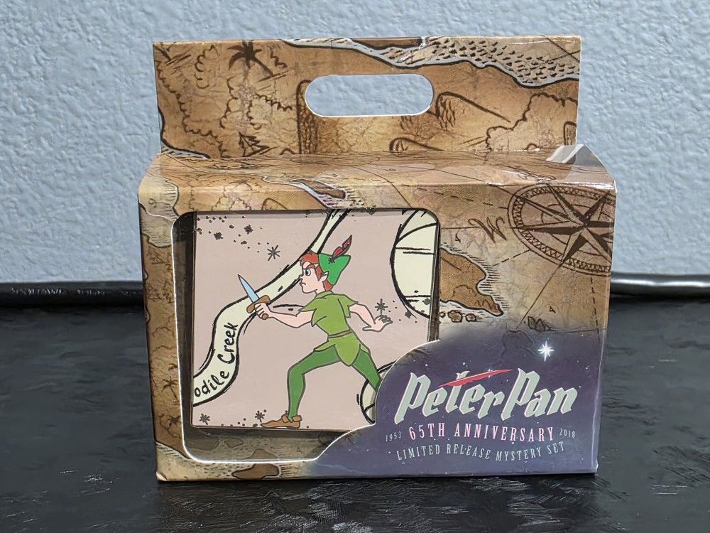 Rare 2018 Disney Peter Pan 65th Anniversary Mystery Map Pin With Box