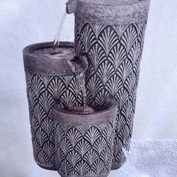 3-Tier Outdoor LED Fountain Grey “stone”