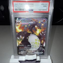 2021 POKEMON SWORD & SHIELD SHINING FATES #SV107 FULL ART/CHARIZARD VMAX PSA 9