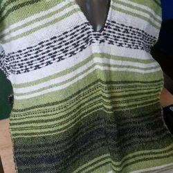 Green Poncho Made In Mexico One Size fits All