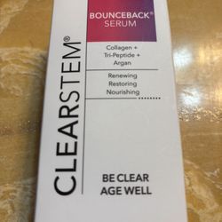 CLEARSTEM BOUNCEBACK Radiant Facial Serum - Peptide Serum for Hydration & Smooth-Looking Skin with Tri-Peptides and Mango Fruit Extracts - Lightweight