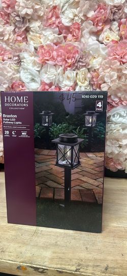 Home Decorators Collection Braxton 20 Lumen Black LED Weather Resistant Outdoor Solar Path Light with Glass Lens (4-Pack)