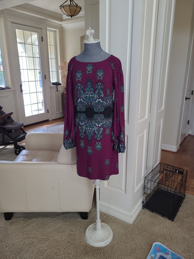 Multicolored Paisley Purple Dress