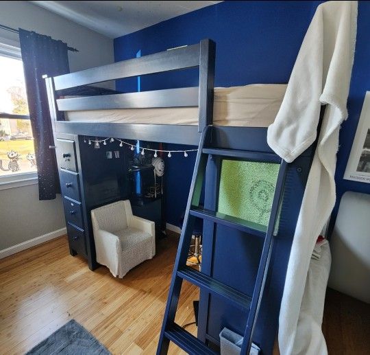 Twin Loft Bed with Organic Mattress