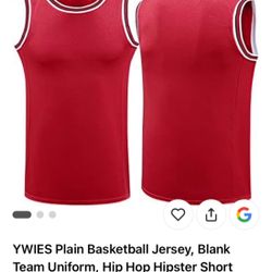 YWIES Plain Basketball Jersey, Blank Team Uniform