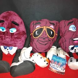 The California Raisins Large Plush & Pillow People Stars Lot Vintage 1988