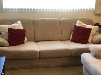 Couch. Chair, And Oversized Ottoman