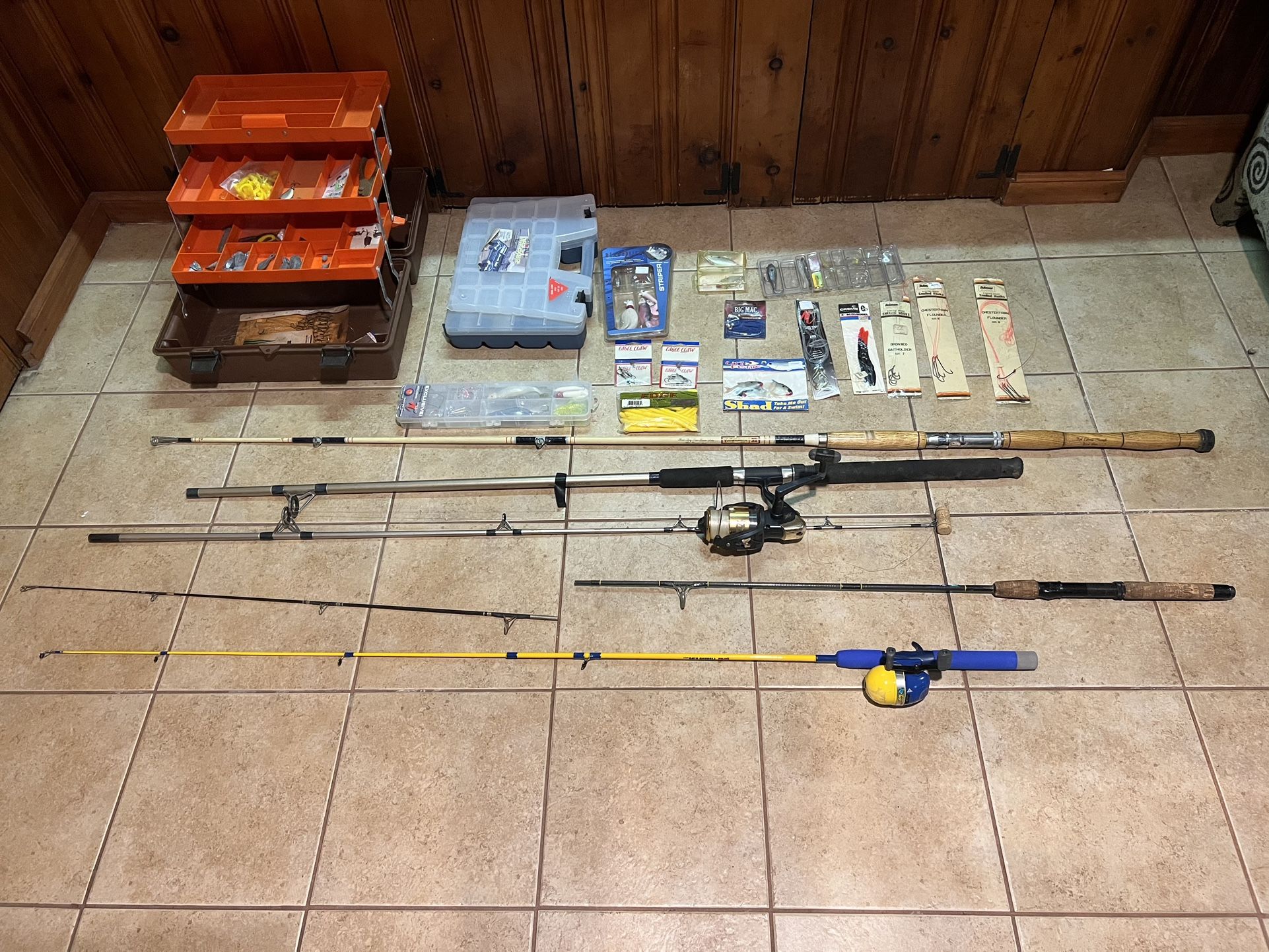 Fishing Rod and Reel Set Fishing Pole, Hooks Fishing Accessories with Tackle Box