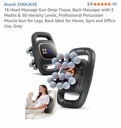 EIWAJKXE 16-Head Percussion Back Massager Grey