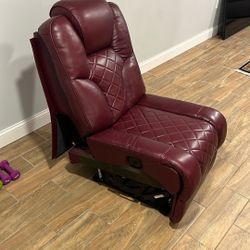 Red Leather Recliner Sofa 