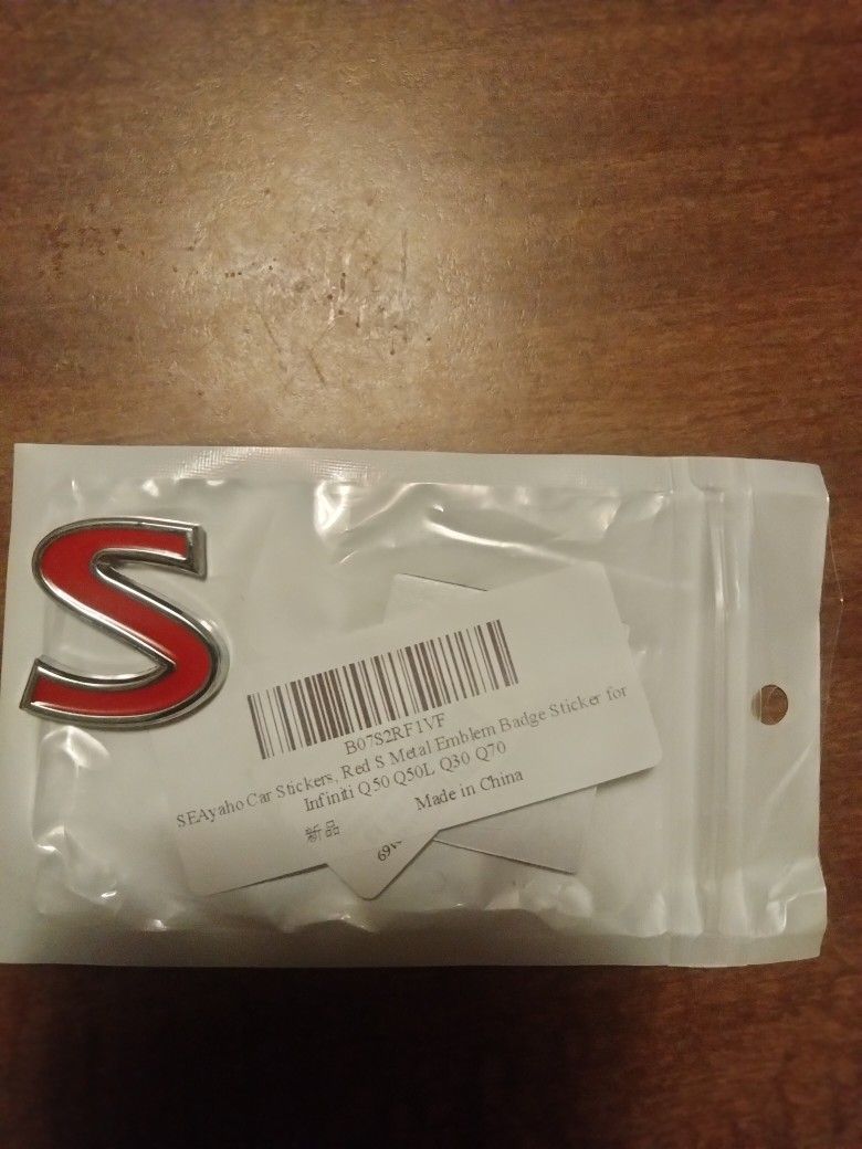 S Badge For Car Or Truck