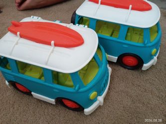 Toy VW-Style Surf Van Set of 2