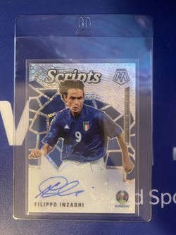 2020-21 Panini Mosaic Euro Filippo Inzaghi Auto Scripts Italy Disco Prizm