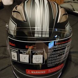 3/4 Face Shield Motorcycle/Scooter Helmet Size Large