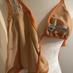 Graham Kandiah New York Orange Bikini Set - Size M - Triangle Top & Tie Bottoms