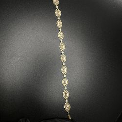 14k, 3Tone 7.9g Virgen Mary Bracelet