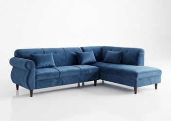 Custom blue sectional sofa