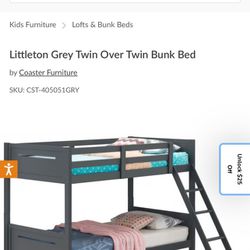 Littleton Over Grey Bunk Beds